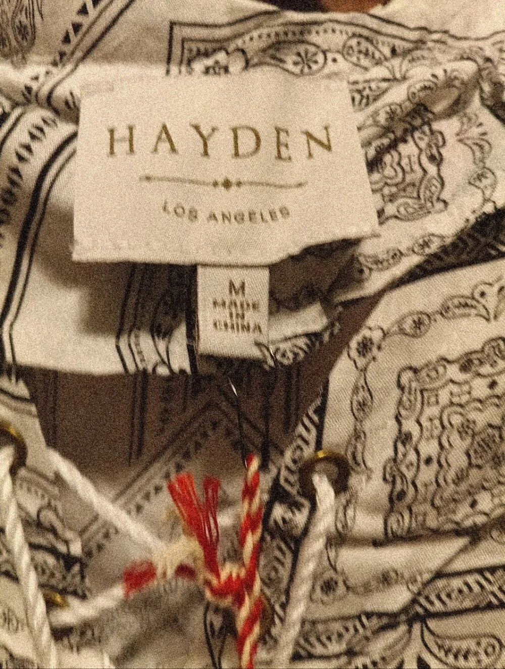 Hayden LA NWT Newspaper Paisley Print Maxi Dress Flutter Cuffed Sleeve Size Med